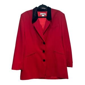 SK&Company Long Sleeve Single Breasted Blazer Red‎ Women's Size 16